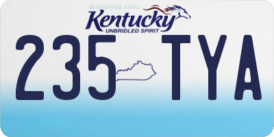 KY license plate 235TYA
