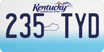 KY license plate 235TYD