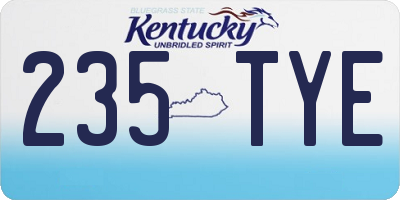KY license plate 235TYE
