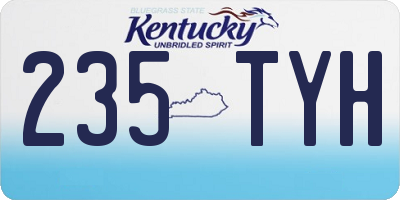 KY license plate 235TYH