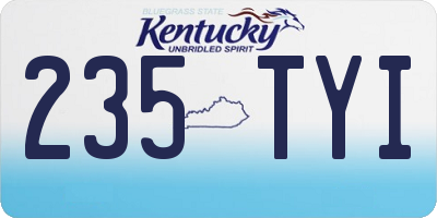 KY license plate 235TYI
