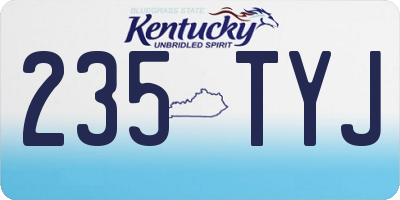 KY license plate 235TYJ