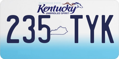 KY license plate 235TYK
