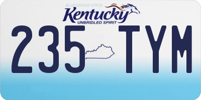 KY license plate 235TYM
