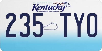 KY license plate 235TYO