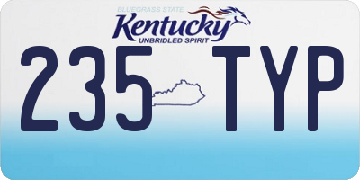 KY license plate 235TYP