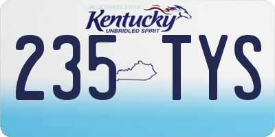 KY license plate 235TYS