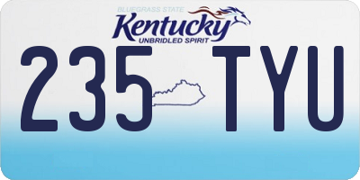 KY license plate 235TYU