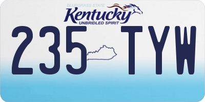 KY license plate 235TYW