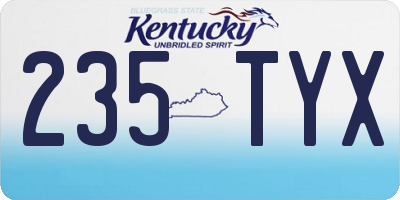KY license plate 235TYX