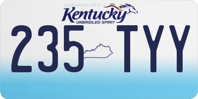 KY license plate 235TYY