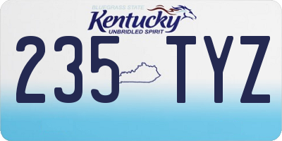 KY license plate 235TYZ