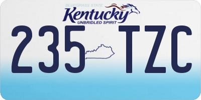 KY license plate 235TZC