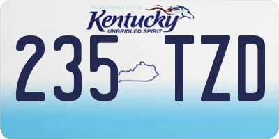 KY license plate 235TZD