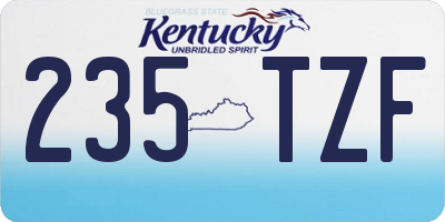 KY license plate 235TZF