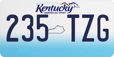 KY license plate 235TZG