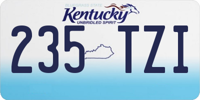 KY license plate 235TZI