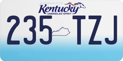KY license plate 235TZJ