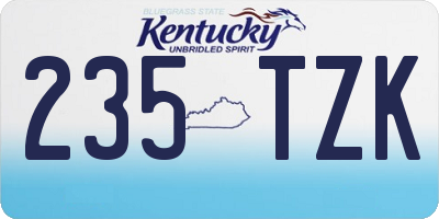 KY license plate 235TZK