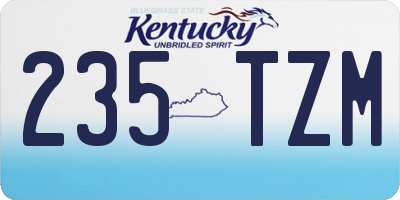 KY license plate 235TZM