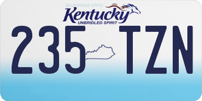 KY license plate 235TZN