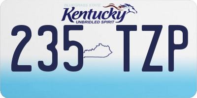 KY license plate 235TZP