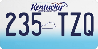 KY license plate 235TZQ