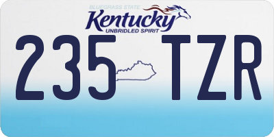 KY license plate 235TZR