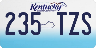 KY license plate 235TZS