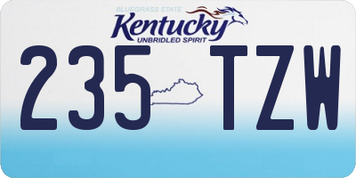 KY license plate 235TZW