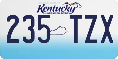 KY license plate 235TZX