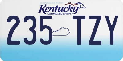 KY license plate 235TZY