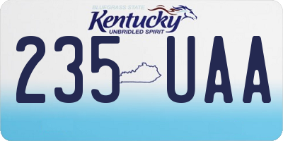 KY license plate 235UAA