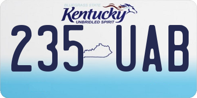KY license plate 235UAB