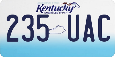 KY license plate 235UAC
