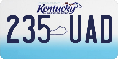 KY license plate 235UAD
