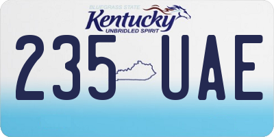 KY license plate 235UAE