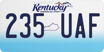 KY license plate 235UAF