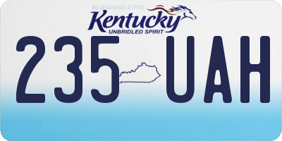 KY license plate 235UAH