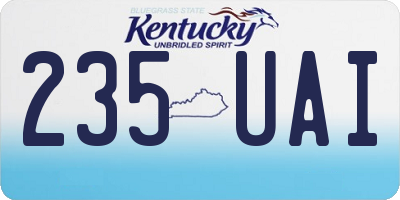KY license plate 235UAI