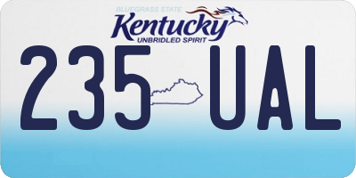KY license plate 235UAL
