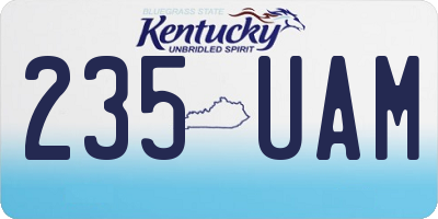 KY license plate 235UAM