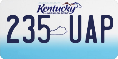 KY license plate 235UAP