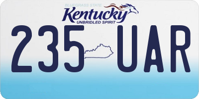 KY license plate 235UAR