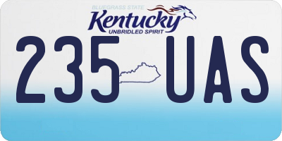 KY license plate 235UAS