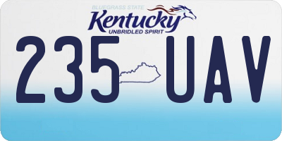 KY license plate 235UAV