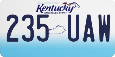 KY license plate 235UAW
