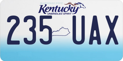 KY license plate 235UAX