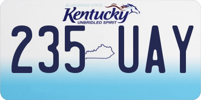 KY license plate 235UAY
