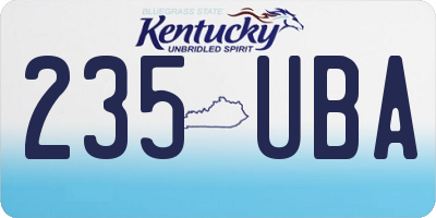 KY license plate 235UBA